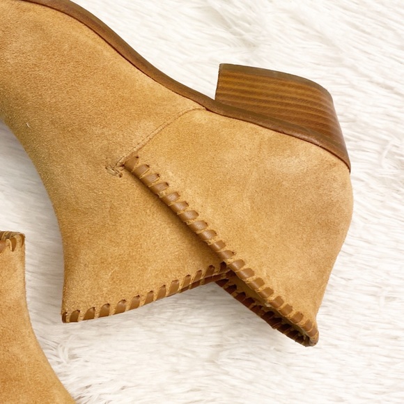 JACK ROGERS x Zappos | Tan Suede Leather Trim Heel Ankle bootie women size 9.5 - Picture 6 of 9